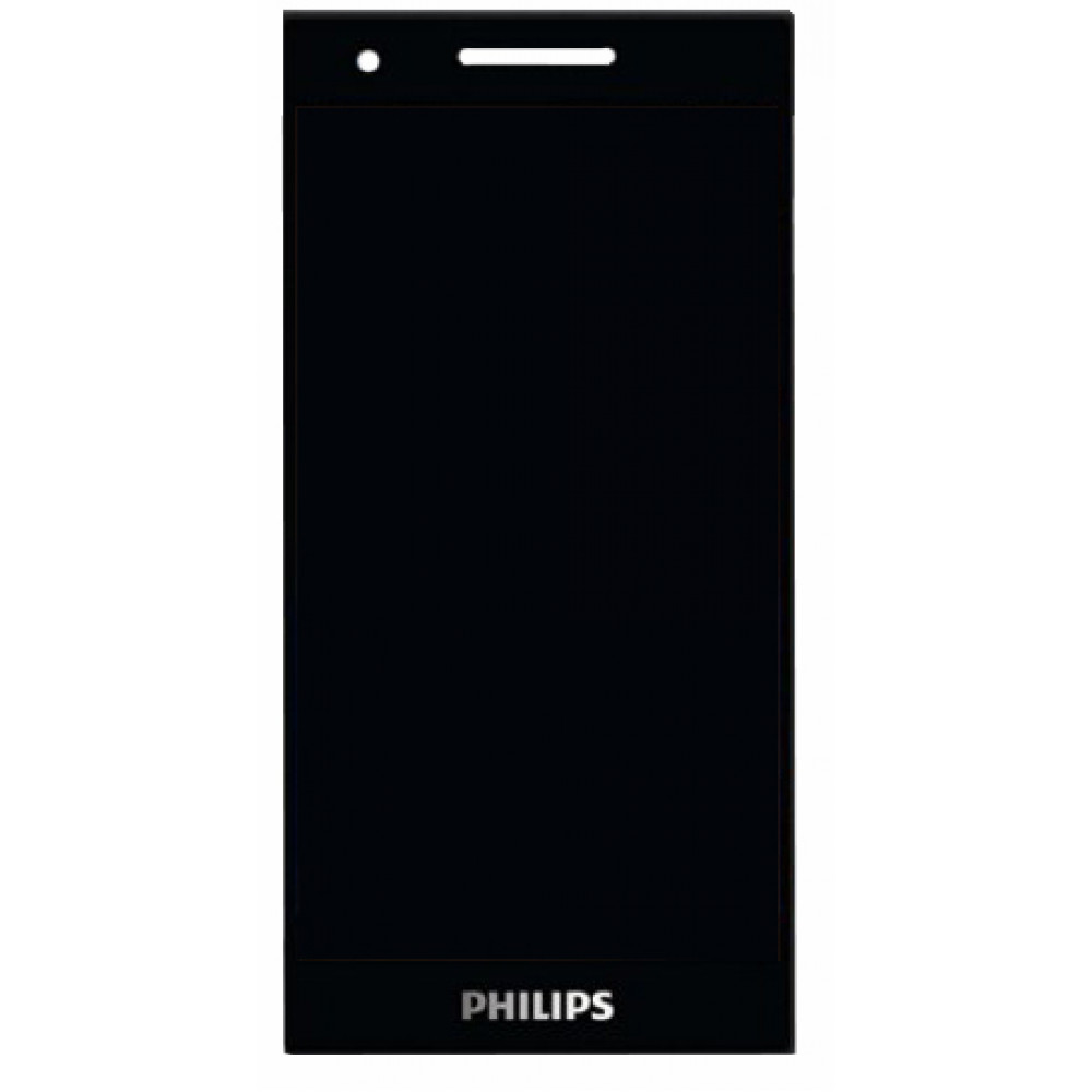Дисплей для Philips Xenium S396 в сборе с тачскрином, черный