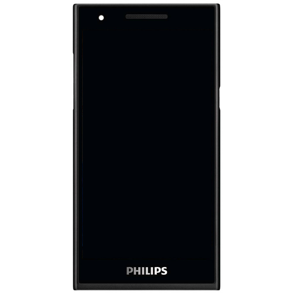 Дисплей для Philips Xenium S396 в сборе с тачскрином и рамкой, черный