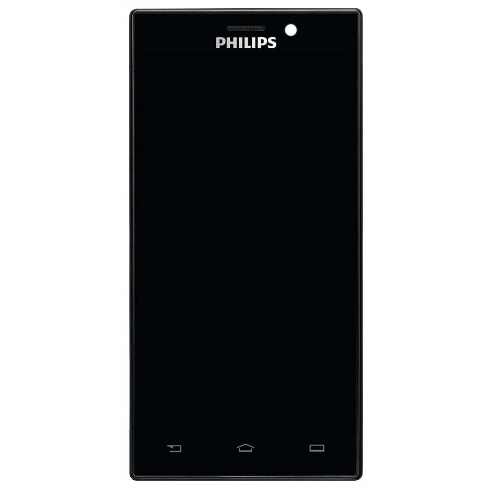 Дисплей для Philips Xenium V787 в сборе с тачскрином и рамкой, черный