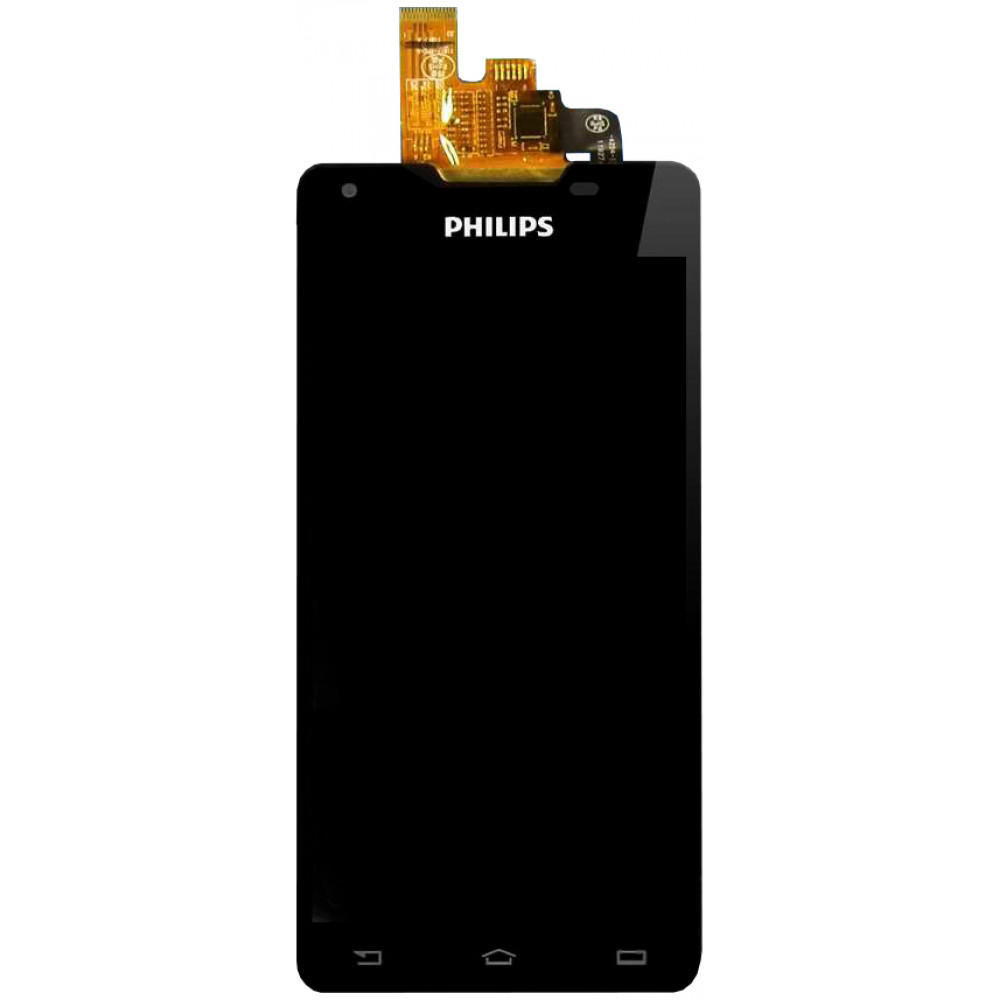 Дисплей для Philips Xenium W6610 в сборе c тачскрином, черный