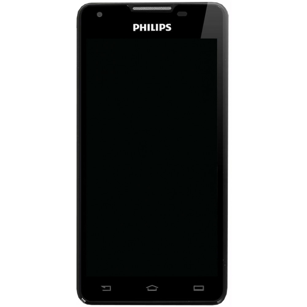 Дисплей для Philips Xenium W6610 в сборе с тачскрином и рамкой, черный