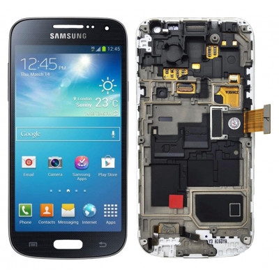Дисплей для Samsung Galaxy S4 Mini (i9190) в сборе с тачскрином и рамкой, черный