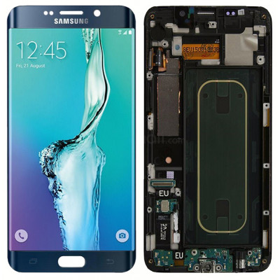 Дисплей для Samsung Galaxy S6 EDGE Plus (G928) в сборе с тачскрином и рамкой, черный