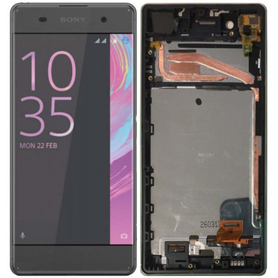 Дисплей для Sony Xperia X (F5121) в сборе с тачскрином и рамкой, серый