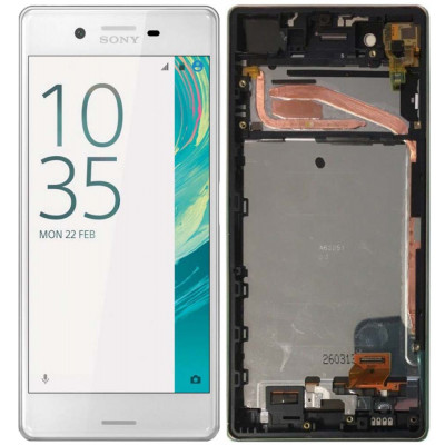 Дисплей для Sony Xperia X ( F5121 ) в сборе с тачскрином и рамкой, белый