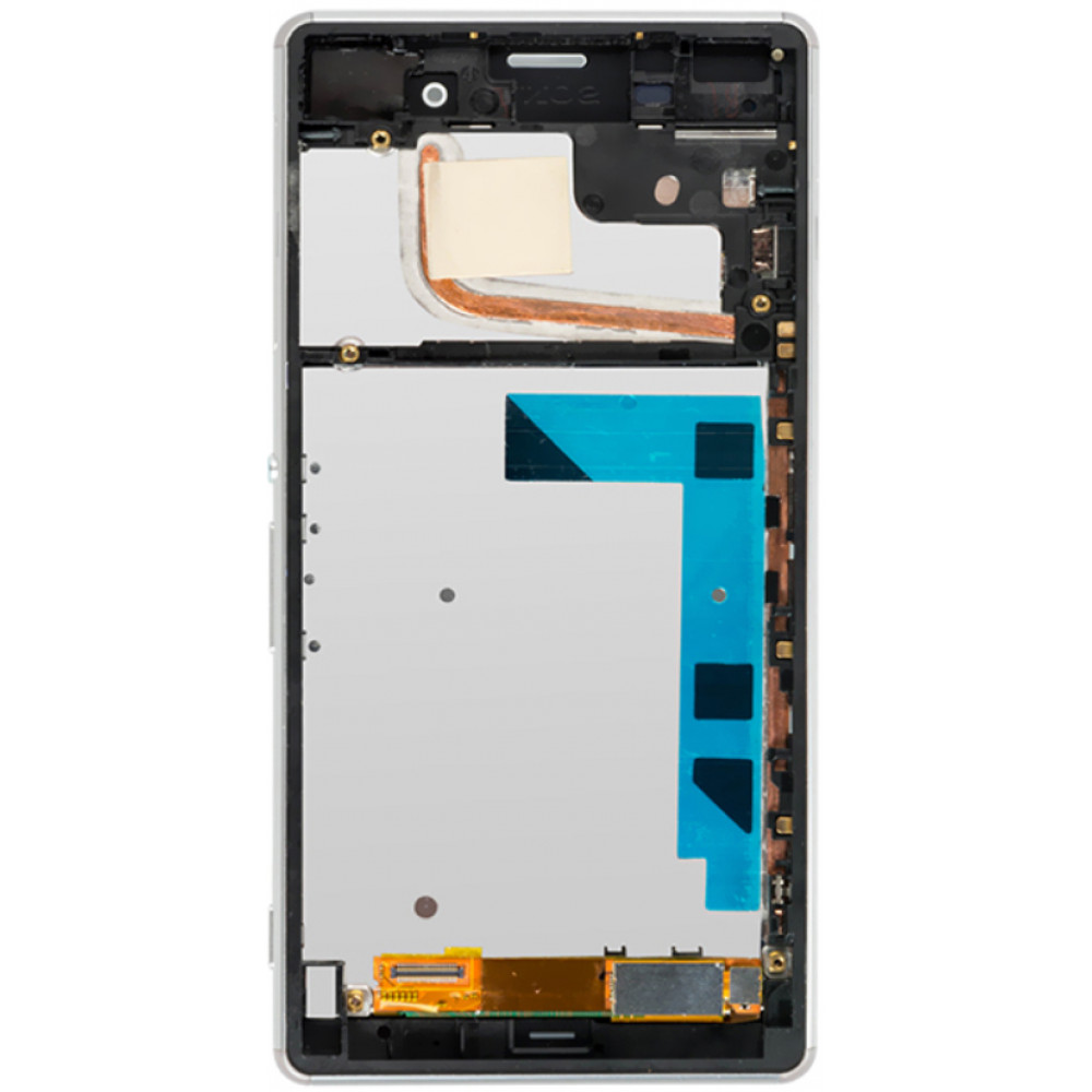 Дисплей для Sony Xperia Z3 (D6603) в сборе с тачскрином и рамкой, белый
