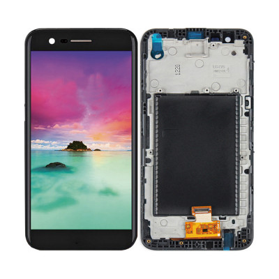 Дисплей для LG K8 2017 (X240) в сборе с тачскрином и рамкой, черный