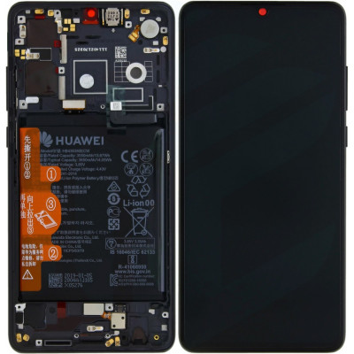 Дисплей для Huawei P30 в сборе с тачскрином и рамкой, черный